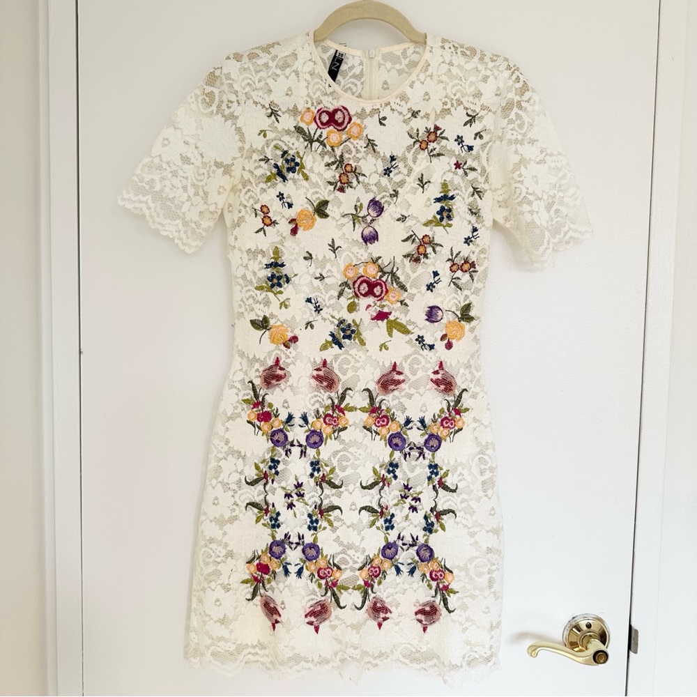 Limited Edition Handmade Lace Dress Beaded Embroidered
